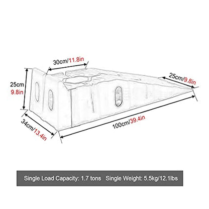 JYDQM Wheelchair Ramp Portable Car Service Ramps Plastic, Vehicle Car Lift Ramp for Low Profile Pickup Car Oil Change, A Pair Load 3.5 Tons,, YWCG2003647