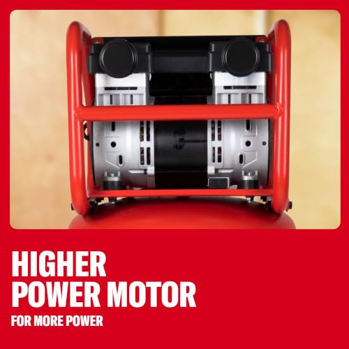 Craftsman Air Compressor，26 Gallon Portable Air Compressor 1.8HP 5.0 CFM@90PSI Oil Free Induction Motor, Max 150 PSI Pressure Powerful High Capacity 1000H Long Life Cycle, Red,CMXECXA3332643