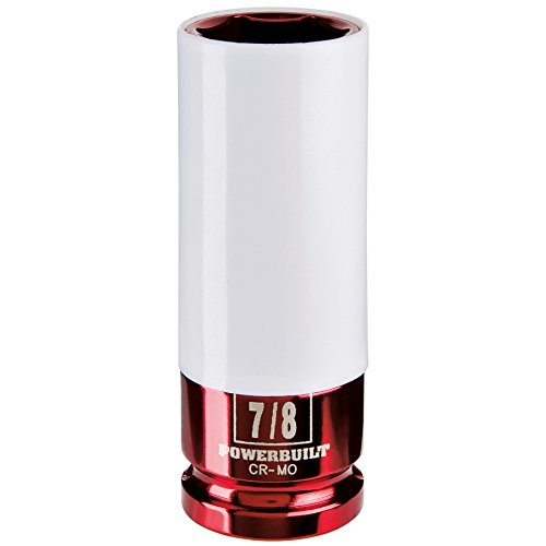 Powerbuilt 1/2 Inch Drive 7/8 Inch Impact Lug Nut Socket, Non-marring and Thin Wall Lug Nut Socket, Protects Lug Nuts from Damage - 941044 - size: 7/8"