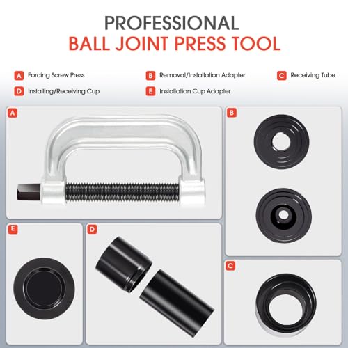 DHA Ball Joint Press Removal Kit, Heavy Duty Ball Joint Installer Remover Service Tool, for Most 2WD and 4WD Cars Light Trucks