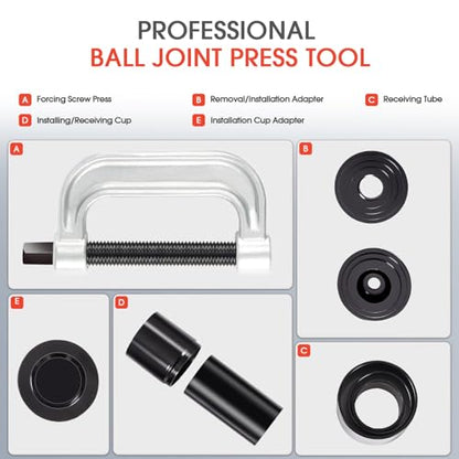 DHA Ball Joint Press Removal Kit, Heavy Duty Ball Joint Installer Remover Service Tool, for Most 2WD and 4WD Cars Light Trucks