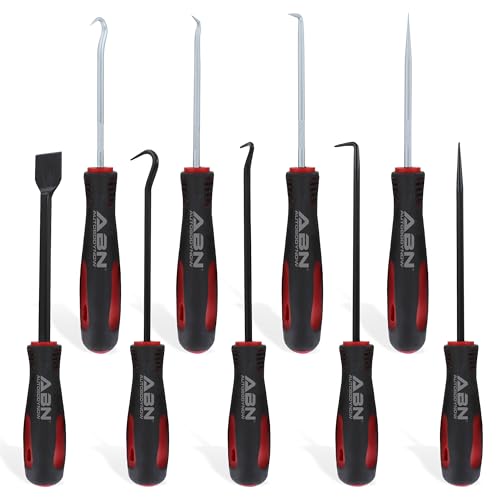 ABN Precision Scraper, Hook, and Pick 9-Piece Set – Small 6.5in and Large 10in Automotive and Electronic Tools