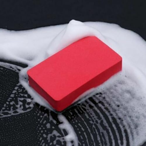 3Pcs Car Cleaning Clay Bar Pad Sponge Block Eraser for Paint Decontamination Removes Overspray Brake Dust Tree for sap Auto Detailing Kit Red Volcanic Mud