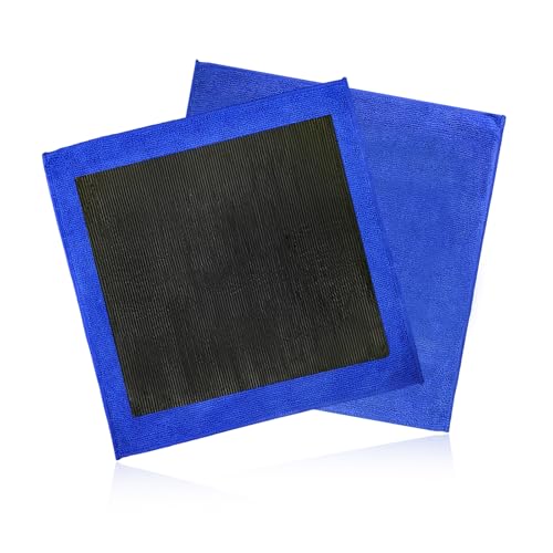 2 PCS Clay Towel, 12"×12" Fine Grade Microfiber Clay Bar Alternative Scratch-Free Cloth, Auto Detailing Clays Towel for Enhancing Paint Gloss Improving Wax Sealant Bonding - color: 2pcs