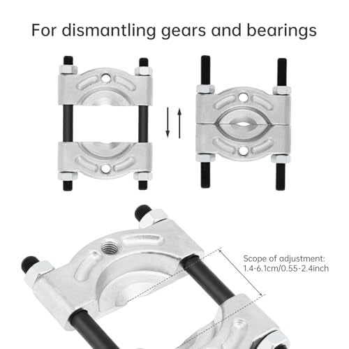 ChgImposs Heavy Duty Bearing Puller with 1/8 to 2 inch Jaw for Gear Pinion/Wheel Hub/Bearing Separator, Chrome-Plated Steel Splitter Tool - size: 1/8 to 2 inch