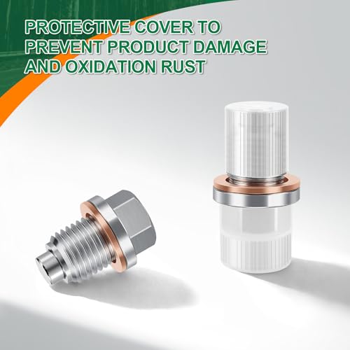 JUSTTOP M12 x 1.5 Magnetic Oil Drain Plug,Magnetic Stainless Steel Oil Pan Drain Nut Bolt with 5 PCS Washer Gasket,Fits for Benz BMW,Motorcycles,Boats