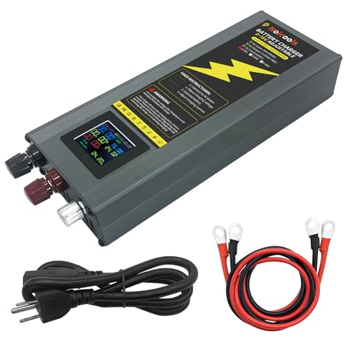 750W Smart Battery Charger, Adjustable Voltage (0-15V) & Current (0-50A) with LCD Display, Designed for 12V LiFePO4/Lead-Acid/AGM/Lithium-ion(NMC) Battery Systems - RV, Marine, Car, Solar - color: 0-15V/50A