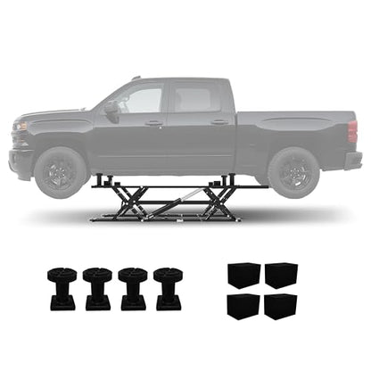 Garvee 7000LBS Portable Car Lift, Heavy Duty Scissor Jack for Trucks SUVs Sedans, Hydraulic Vehicle Lift with Safety Lock, Adjustable Height 6.26"-27", Extension Plates Included - size: 7000 LBS