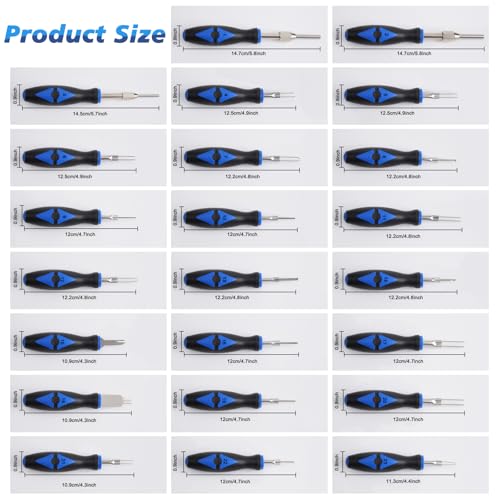 23PCS Universal Terminal Removal Tool Kit, Pin Electrical Terminal | Wire Connector Removal, Terminal Release Electrical Connector Removal Tool Kit for American Domestic and Imported Vehicles - size: 23PCS Universal Terminal Removal Tool