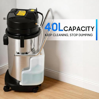 Commercial Carpet Cleaning Machine, 1000W 110V 40L/11Gal Professional Commercial 3 in 1 Carpet Spraying Floor Brush Cleaner Extractor Vacuum Washing Machine Portable Carpet Cleaner (40L) - size: 40L