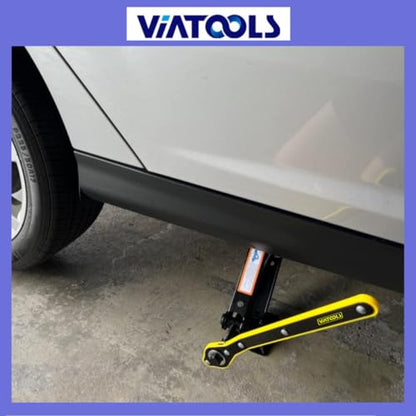 Car Jack Hexagon Ratchet Wrench (17mm) Scissor Jack Handle with Positive and Reversal Knob for Travel/Truck/SUV/Vans (Hexagon)
