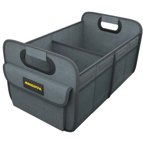 MIKKUPPA Car Trunk Organizer - 75L Collapsible Trunk Organizer with Reinforced Handles for Groceries, Trunk Storage Organizers for SUV Auto Truck Van with Non Slip Bottom (Gray) - color: Gray, size: Large