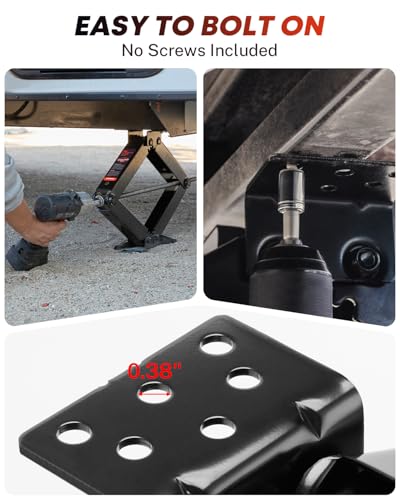 Kohree 9500 lbs RV Stabilizer Jacks 24", Leveling Scissor Jacks for Travel Trailer, Set of 2, Heavy Duty Camper Stabilizer Jacks Kit with Anti-Slip Handle and Drill Socket, Easy to Install - size: 2P-9500-24inch
