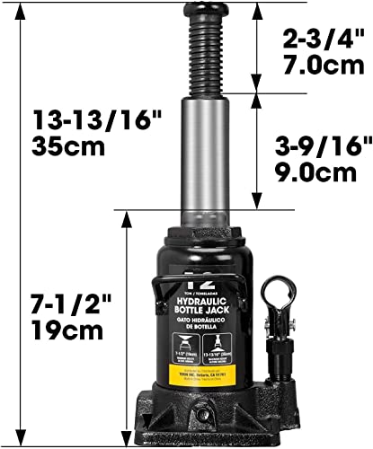 Big RED 12 Ton (24,000 LBs) Torin Hydraulic Car Bottle Jack for Auto Repair and House Lift, Blue, AT91207UR