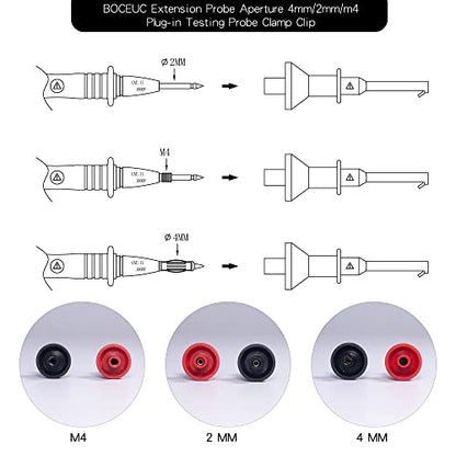 Test Hooks Clips, Multimeter Test Lead Kit Mini Test Hook Clip for 2mm Plug Test Probe Electronic Testing IC Grabber - size: 2MM PLUG
