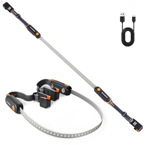 EverBrite Rechargeable Underhood Work Light, Magnetic Under Hood LED Work Light Bar for Mechanic, 3 Power Modes with Adjustable Straps and Hooks, Ideal Gifts for Mechanics, Men, Automotive, Garage