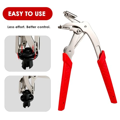 Ocean Pearl 2026 Car Clip Pliers, Trim Clip Removal Tool, Plastic Fastener Remover, Panel Clip Removal Pliers for Push Pin, Door Panel, Bumper, Fender, 17-4 PH Stainless Steel