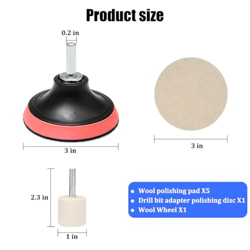 Car Glass Polishing Kit, 7PCS Multifunctional Windscreen Glass Deep Scratch Remover Polish Pad with 100g Polish Powder, Auto Windshield Polishing Kit, Universal for Vehicles - size: 7PC