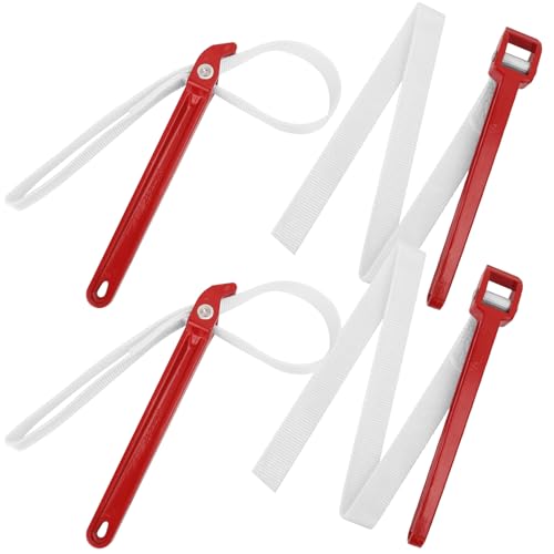 4 Pack 12 Inch Handle Strap Wrench with Nylon Strap, Heavy Duty Adjustable Anti-Sliding Pipe & Oil Filter strap Wrenches for Plumbing & Shower Heads Maintenance - size: 4 Pack