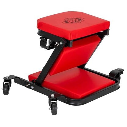 AFF 3-Way Mechanic Creeper & Shop Stool - Heavy Duty Low Profile Seat with Backrest Converts to Creeper & Garage Stool - for Garage & Shop Use - style: 3-Way Creeper Seat