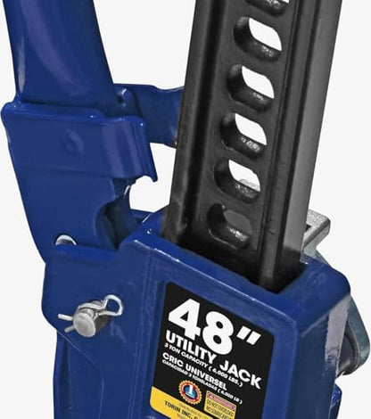 Big RED ATR6501UR Torin 48" Ratcheting Off Road Utility Farm Jack: 3 Ton (6,000 lb) Capacity, Blue - size: 48 inch Blue