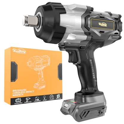 Cordless Impact Wrench 3/4" Compatible with Dewalt 20V Battery, 1850Ft-lbs(2500N.m) High Torque Impact Gun Heavy Duty, Brushless Electric Power Impact Driver with 4 Speed Modes & LED Work Light - size: 3/4" 2500NM Compatibe with Dewalt