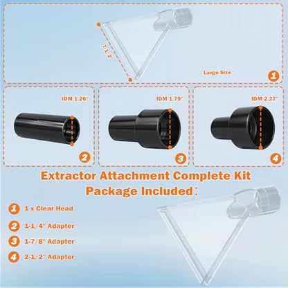 Universal Shop Vac Extractor Attachment Kit – Fits All Shop Vacs Includes 2-1/2" 1-7/8"and 1-1/4" Adapters for Carpet Cleaning Auto Detailing Wet-dry Vacuum Accessory (Large) - size: Large
