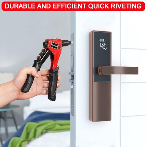 WETOLS Pop Rivet Gun Kit with 200 Blind Rivets,Upgraded Pop Rivet Tool Kit | Manual Single Hand Riveter with 4 Tool-Free Interchangeable Rivet Heads, 4 Drill Bits and Sturdy BMC Carrying Case - size: Regular Rivet Gun