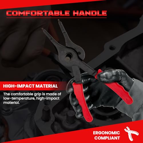 Snap Ring Pliers Set .038in - .09in | For Automobiles Lawnmowers and Farm Equipment Retaining Snap Ring and Circlip Removal Tools