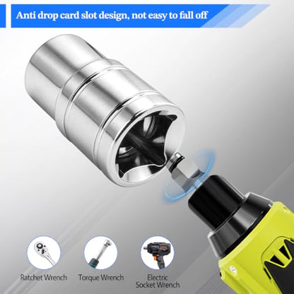 2 Pcs 1/2" Drive 14mm Shallow Impact Socket | Anti-Rounding 12 Point Design, Square Chamfered Opening, Easy Removal of Axle Nut - color: Shallow, size: 14mm
