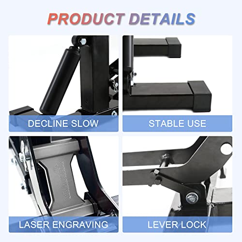 POLARBEAR Dirt Bike Stand Hydraulic Jack Vertical Lift CNC, for Dirt Bike/ATV/ADV/Rally Maintenance, Motorcycle Dirtbike Engine Stand with 1200Lbs Capacity(Silver) - color: Silver