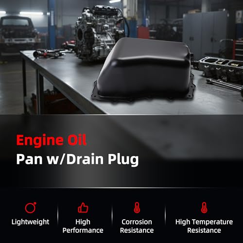 Oil Pan w/Drain Plug, Engine Oil Pan for Jeep Wrangler 2007-2011 | V6 3.8L, 264-468, 264468, 4666153AC, CRP44A - size: for Wrangler 2007-2011 V6 3.8L