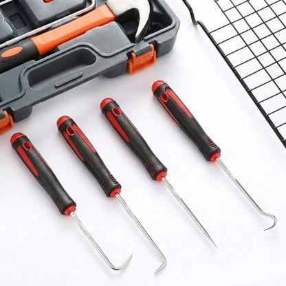 4 Pc Pick & Hook Set,Precision Automotive Tool for Oil Seal O-Ring Remover | 6.5 Inch Stainless Steel Hooks with Non-Slip Handle for Car Repair,Gaskets,Hose,Practical Tool Gifts for Men