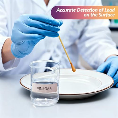 60 Swabs Lead Test Kit,Quick Results in 30s Lead Detector,Enhanced Lead Testing Formulation at Home Lead Paint Test Kit Testing for Paint,Crockery,Toys,Jewellery,Metals, Ceramics,Woodwork - size: 60 Swab
