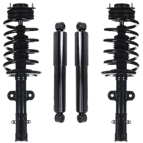 Detroit Axle - 4pc Struts Shocks for 2013-2016 Chrysler Town & Country 2012-2018 Dodge Grand Caravan 2012-2015 Ram C/V, 2 Rear Shock Absorbers 2 Front Struts & Coil Spring Replacement Suspension Kit - size: 4AQ47173/Shock Kit