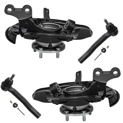 Detroit Axle - Front 4pc Steering Knuckles Kit for 10-15 Lexus RX350 RX450h, 08-17 Toyota Highlander, Steering Knuckles & Wheel Bearing Hubs Outer Tie Rods 2010 2011 2012 2013 2014 2015 Replacement - size: 4SU50508/Kit