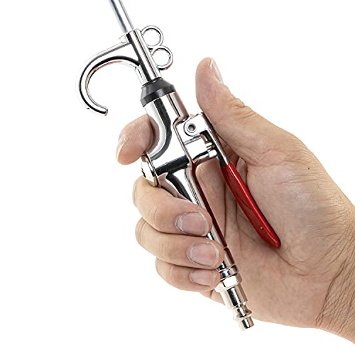 NEIKO 31122A High Flow Air Blow Gun, 17-26 Inch Extensible Air Nozzle Blow Gun, Pneumatic Air Compressor Accessories, Blow Gun Air Tool, Operating Pressure 80-120 PSI, 360 Degree Swivel Hook - style: Pistol Type Air Blow Gun