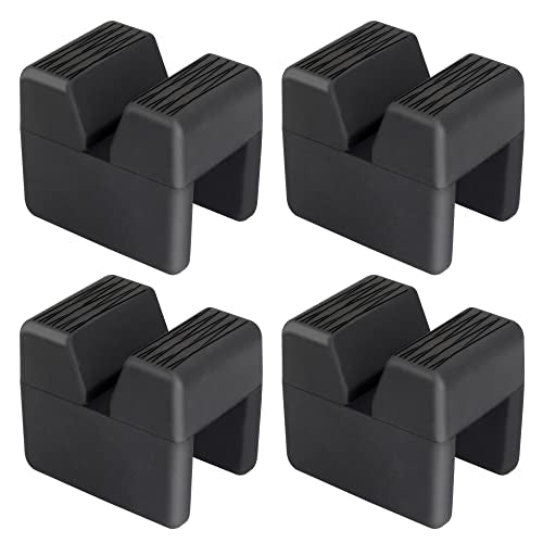 Seven Sparta 4 Pcs Jack Stand Pads Adapter Pinch welds Protectors (Cube, 4) | Universal Fit for Most 3 Ton Jack Stands,Heavy Duty Rubber,Anti-slip Surface,Protect Pinch Welds&Frame Rails,V groove Design - style: cube 4