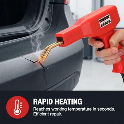 Car Plastic Welder, Vehicle Bumper Repair Welding Gun Kit with 200PCS Hot Staplers, Automotive Hot Stapler Weld Gun with Portable Toolbox, Universal for Most Vehicles