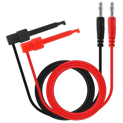 4mm Banana Plug Test Leads to Test Hook Clips Multimeter Electrical 4mm Banana Plug Silicone Flexible Copper Cable 1 Meter for Multimeter Electrical Testing - color: 1set banana to test