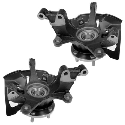 Detroit Axle - AWD Front Steering Knuckles w/Hub + Rear Wheel Hub Bearings Replacement for 2007-2015 Mazda CX-9 - size: 4UW50454/Kit