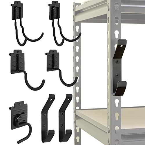 Wallmaster Boltless Shelving Hook Organizer Kit,7 Pcs Adjustable Storage Hanging Accessories for 1.5 inch Keyhole Rack,Garage Heavy Duty Tool Storage System - size: 7 pcs-Unspecified