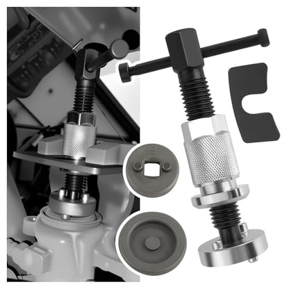 Brake Caliper Compression Tool Kit,5PCS with Adapters for Cars/Trucks | Heavy Duty Caliper Piston Compressor,Brake Pad Replacement Tool,Chrome-Plated Steel,Rust-Proof,for Cars/Trucks
