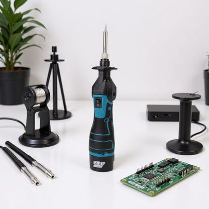 Yunseity Cordless Soldering Iron Kit, Rechargeable Portable Cordless Soldering Iron, Fast Heating, for Electronics Repair, Automotive Wiring, Jewelry Making (2 Battery US Plug 110V)