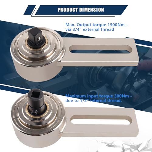 1:5 Torque Multiplier Set for Ford 1.0/1.1 EcoBoost & Duratec Engines, 21mm/24mm Sockets, Crankshaft Pulley Bolt Tool, Compatible with OEM 303-1611/303-1611-01/303-1611-02
