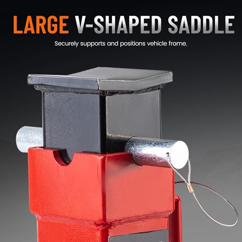 12 Ton Jack Stands, Heavy Duty Jack Stand for Cars and Truck, Low Profile Steel Jack Stands Set of 2, 26,400 lbs Jackstands with Lock and Adjustable Height, Red - size: 12 Ton
