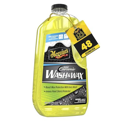 Meguiar's Hybrid Ceramic Wash & Wax - Sophisticated Car Wash Gently Cleans and Adds Shine and Slickness While Boosting Paint with Hybrid Ceramic Wax and Extreme Water Beading - 48oz - style: Hybrid Ceramic Wash & Wax