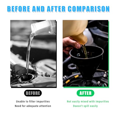 Wide Mouth Oil Funnel with Flexible Extension, Auto Nozzle Hose, Black Plastic, Car Accessory - color: 1 PCS