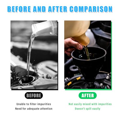 Wide Mouth Oil Funnel with Flexible Extension, Auto Nozzle Hose, Black Plastic, Car Accessory - color: 1 PCS