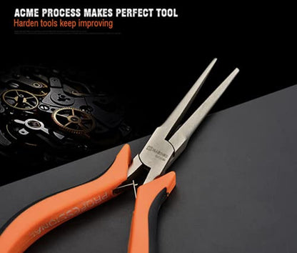 Edward Tools 4.5” Mini Long Nose Needle Nose Pliers - Hard Carbon Steel Jaws - Spring Loaded Design for Easier Use - Ergo Soft Handle - Long Reach - Jewelry Pliers, Bead Pliers, Craft Pliers (1)